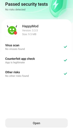 HappyMod installation completed on Android